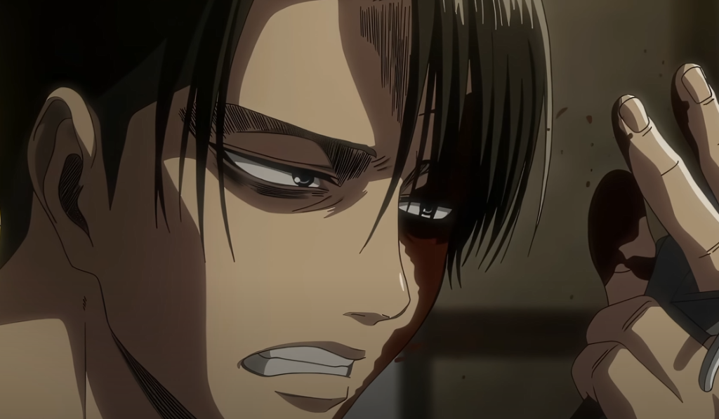 levi bleeding scene from attack on titan