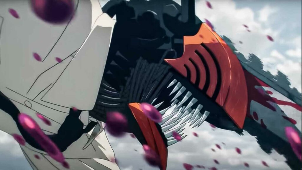 denji and pochita transformation in chainsaw man anime