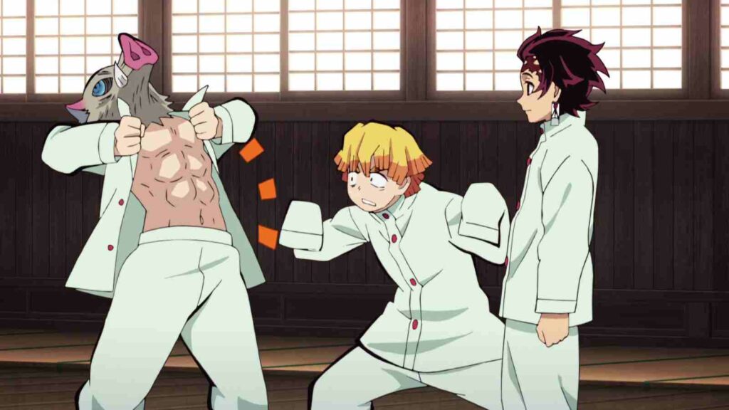 tanjiro zenitsu and inosuke in demon slayer