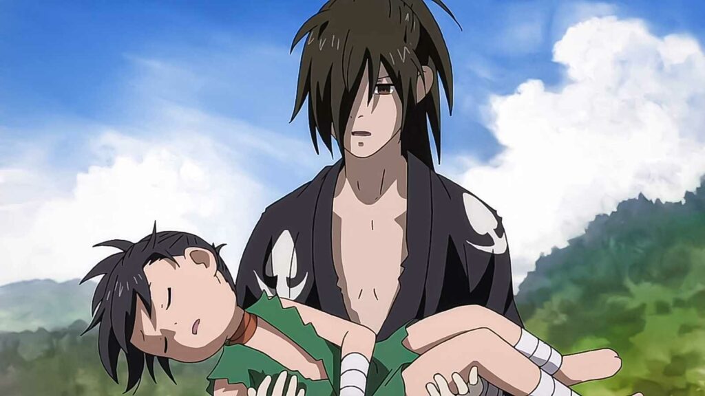 hyakkimaru holding dororo in arms